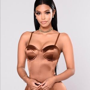 Fashion Nova Brown Satin Dress